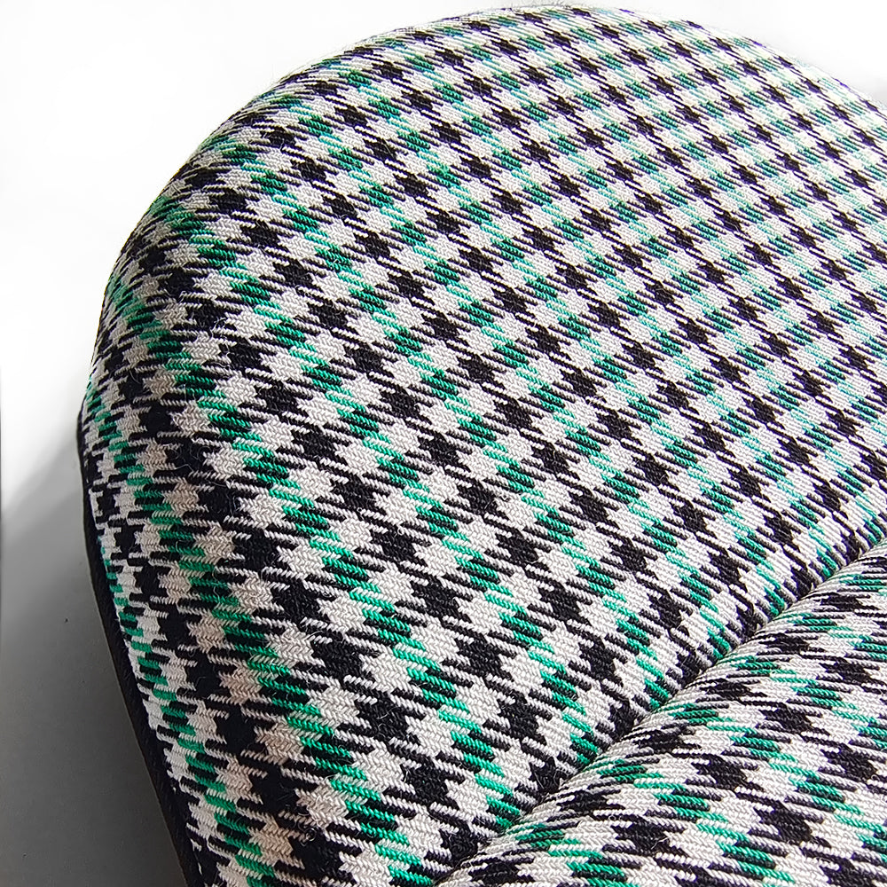 Black & Green Houndstooth Seat Inserts with Foam Cushioning for Porsche Bucket Seats