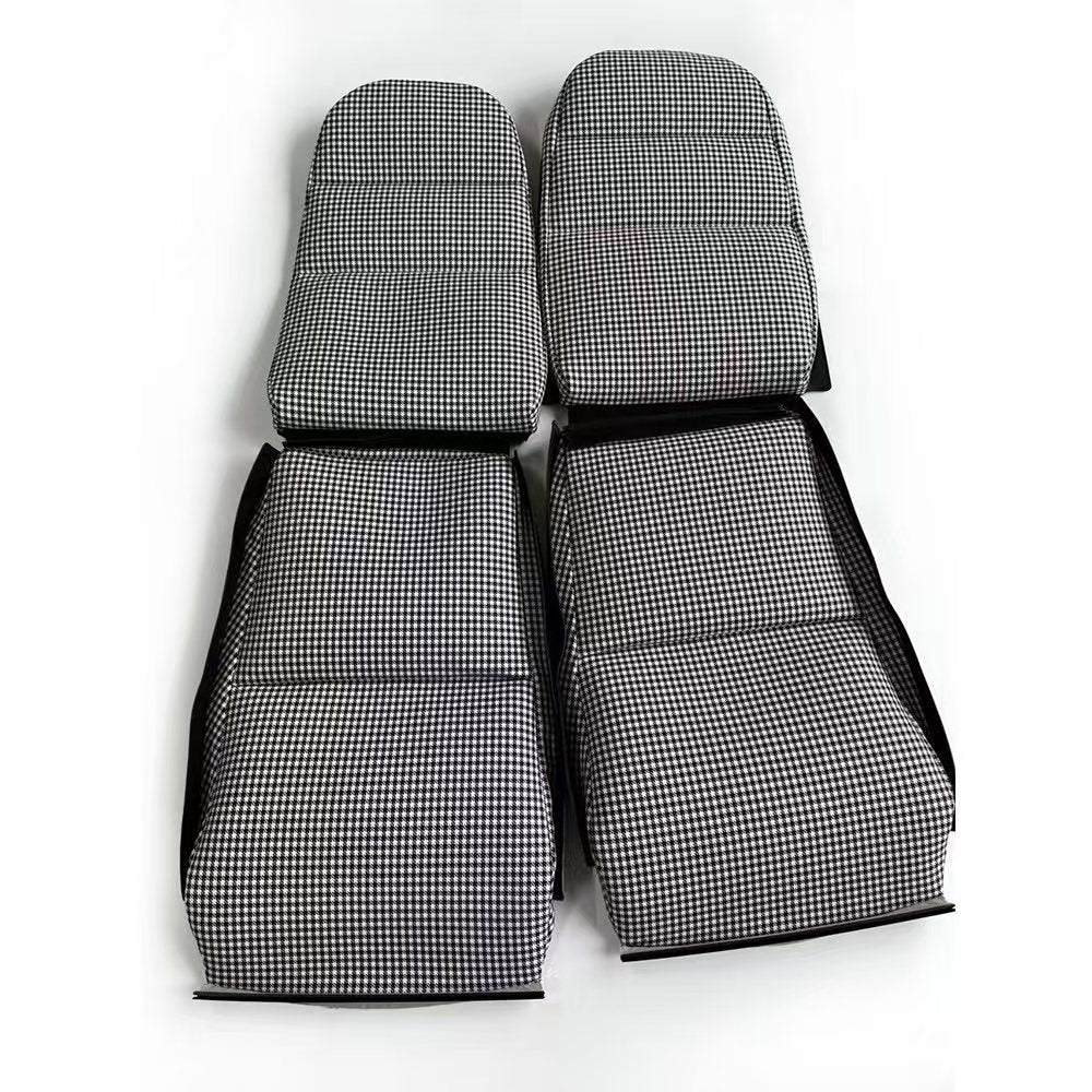 Black & White Houndstooth Center Seat Inserts for Porsche Carbon Fiber Bucket Seats (991 / 992 GT3 RS, 718 GT4 RS, 918)