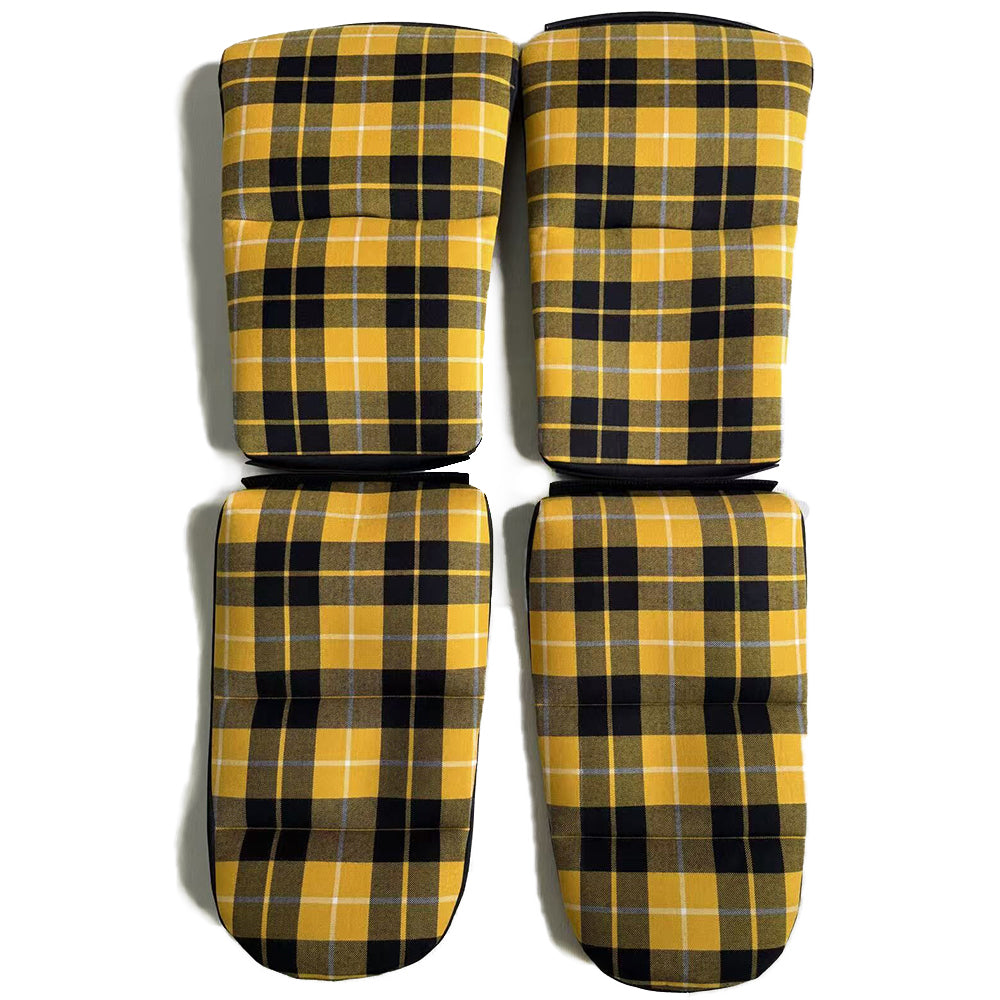 Yellow & Black Plaid Center Seat Inserts for Porsche Carbon Fiber Bucket Seats (991 / 992 GT3 RS, 718 GT4 RS, 918)