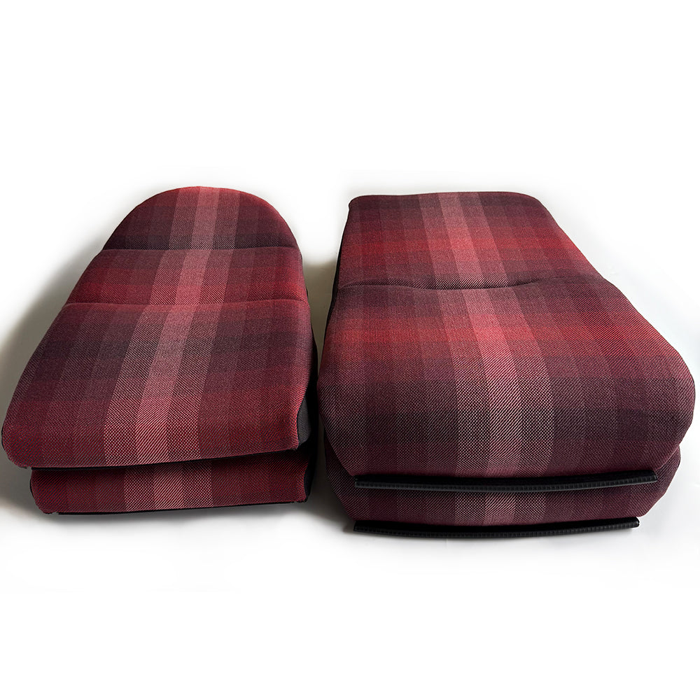 Red Checkered Seat Insert Cushion Set for Porsche Bucket Seats