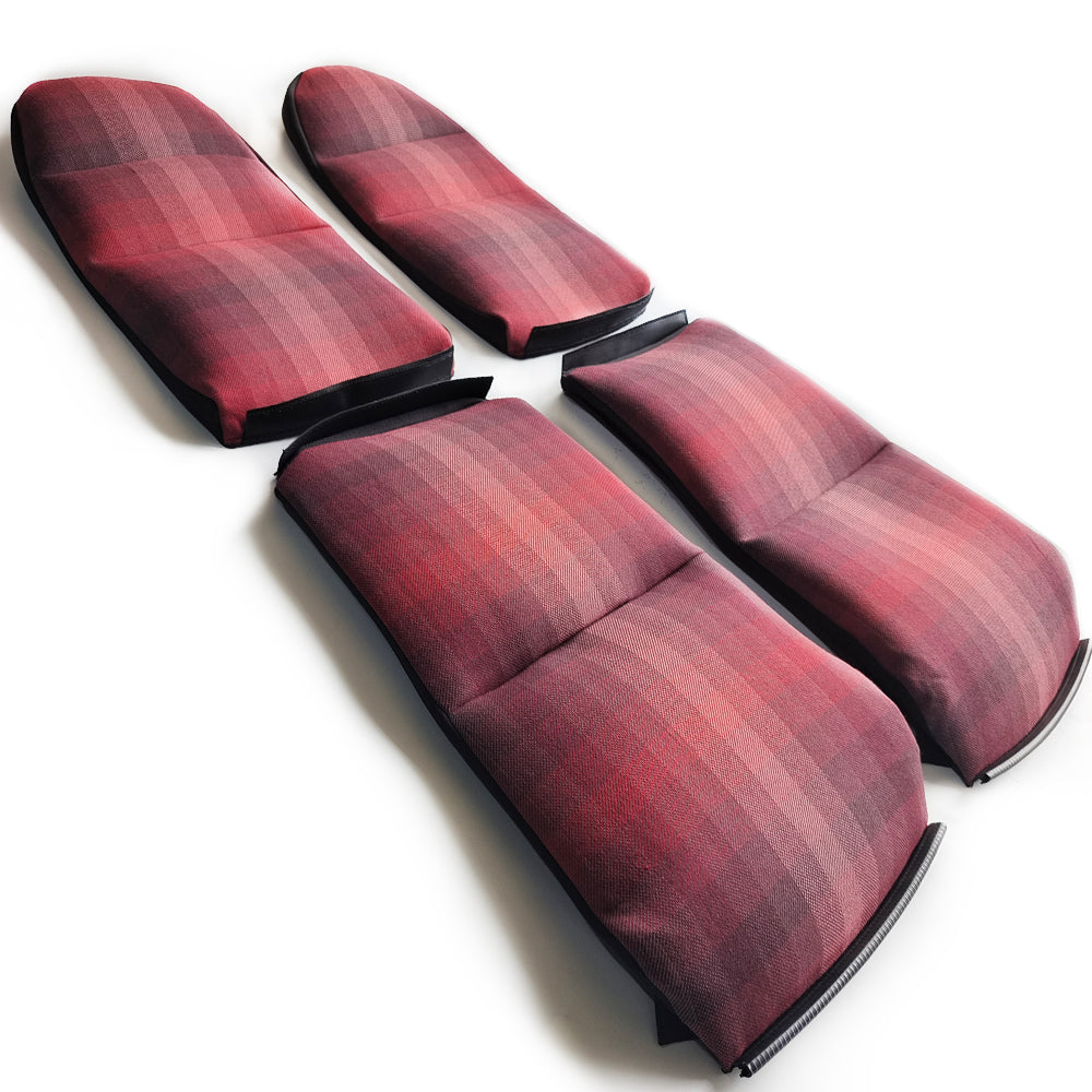 Red Checkered Center Seat Inserts for Porsche Carbon Fiber Bucket Seats (991 / 992 GT3 RS, 718 GT4 RS, 918)