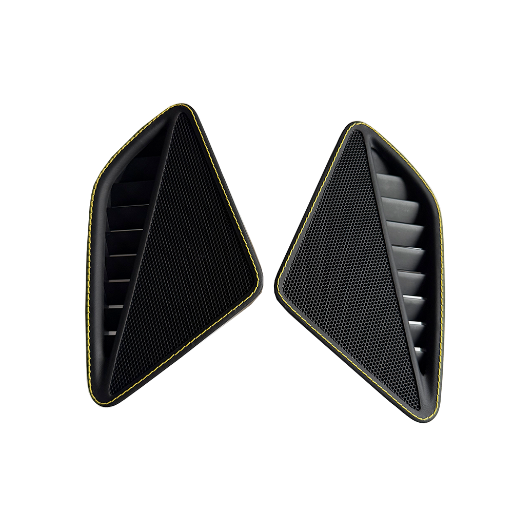 Leather Dashboard Side Speaker Covers with Yellow Stitching for Porsche 911 (Left & Right Set, OEM+ Interior Upgrade)