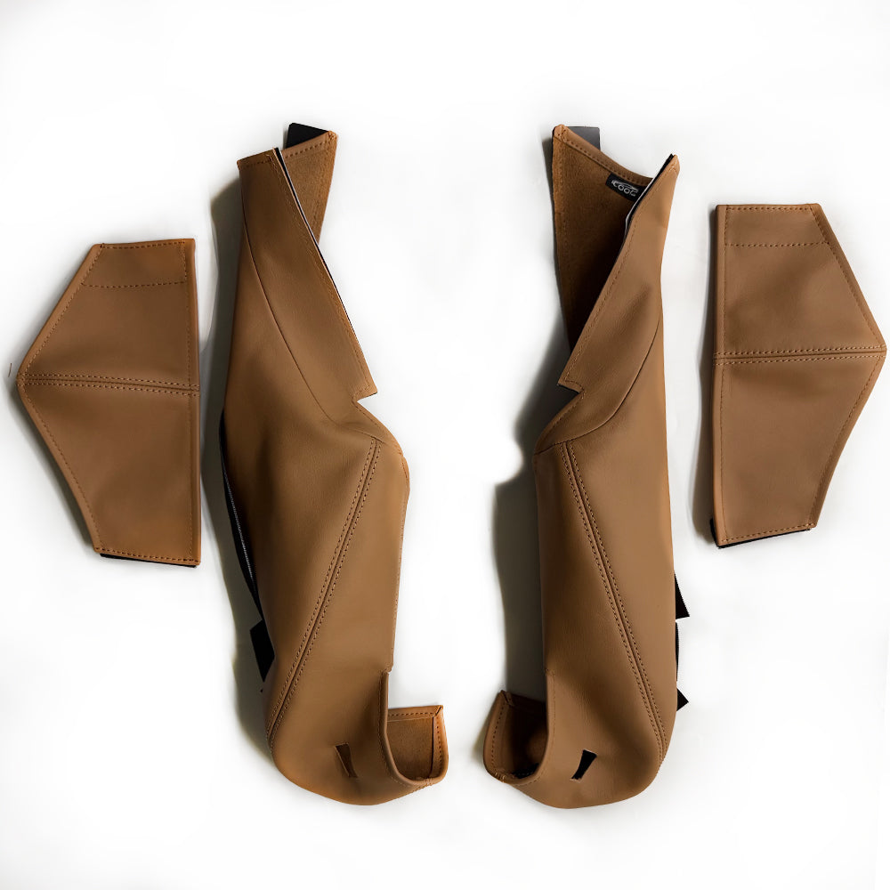 Cognac Leather Side Bolster Protector Set for Porsche Racing Bucket Seats