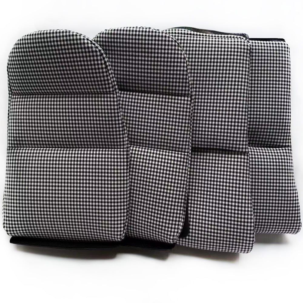 Black & White Houndstooth Center Seat Inserts for Porsche Carbon Fiber Bucket Seats (991 / 992 GT3 RS, 718 GT4 RS, 918)