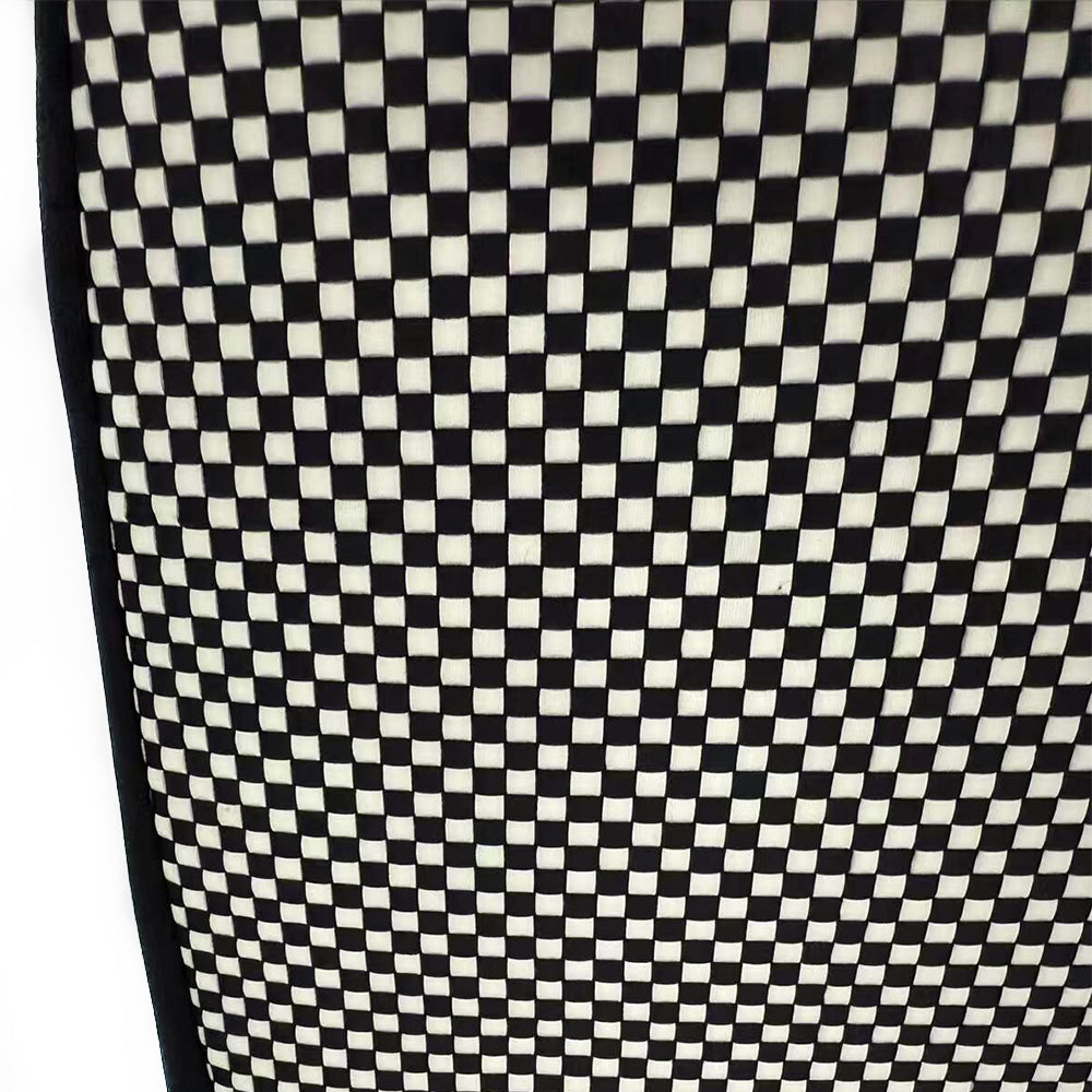 Custom Woven Center Seat Inserts for Porsche Carbon Bucket Seats – Black & White Micro Check Pattern (No Foam)