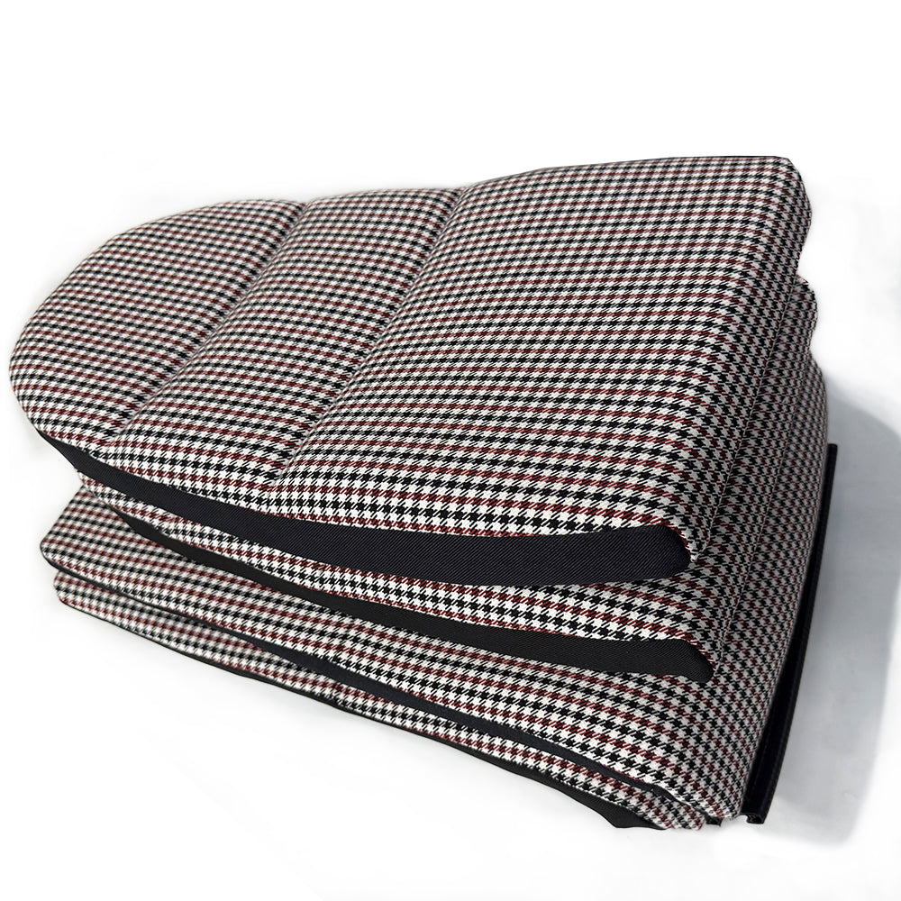 Black & Red Houndstooth Seat Inserts with Foam Cushioning for Porsche Bucket Seats