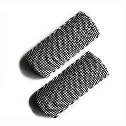 Semi-Cylindrical Lumbar Bolster Pillows for Porsche Carbon Fiber Bucket Seats | Black & White Houndstooth (1 Pair)