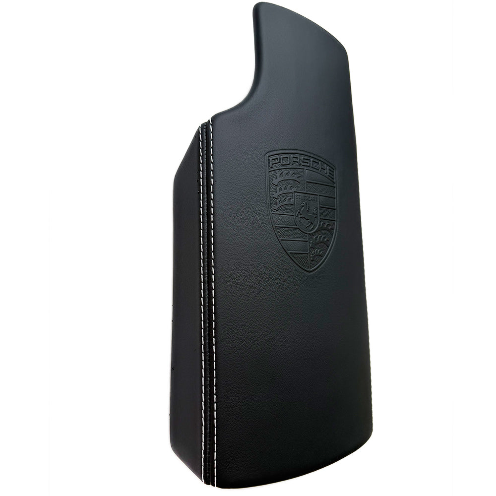 Porsche 997 GT2 RS / Turbo S/GT3RS Center Console Lid – Black Leather, GT Silver Stitching