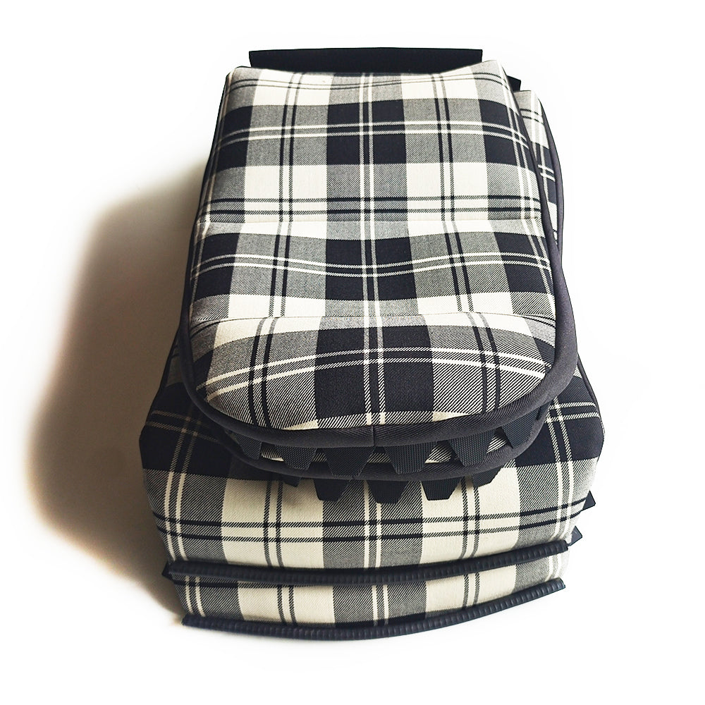 Porsche 911 Bucket Seat Center Inserts（black-white plaid fabric）