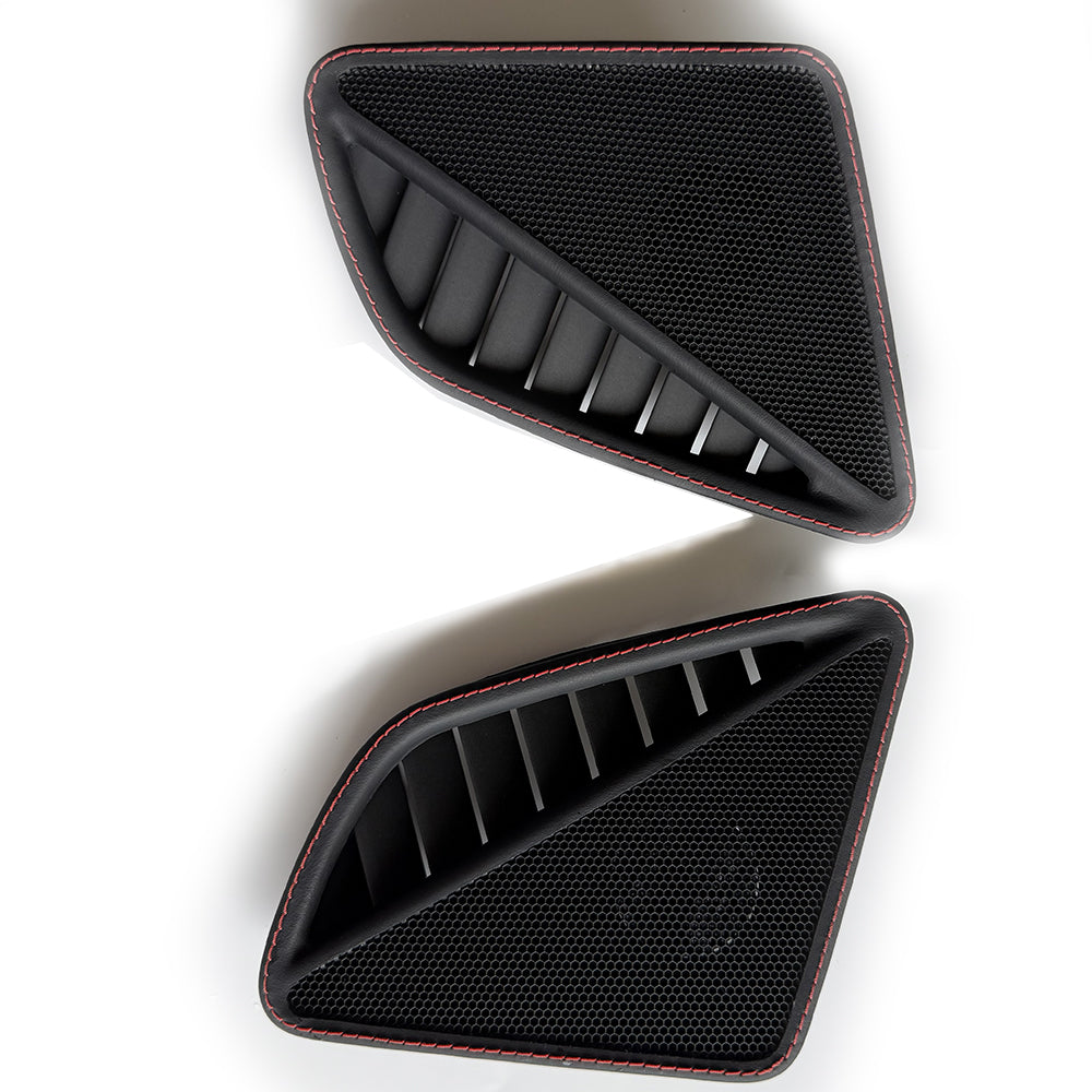 Leather Dashboard Side Speaker Covers with Red Stitching for Porsche 911 (Left & Right Set, OEM+ Interior Upgrade)