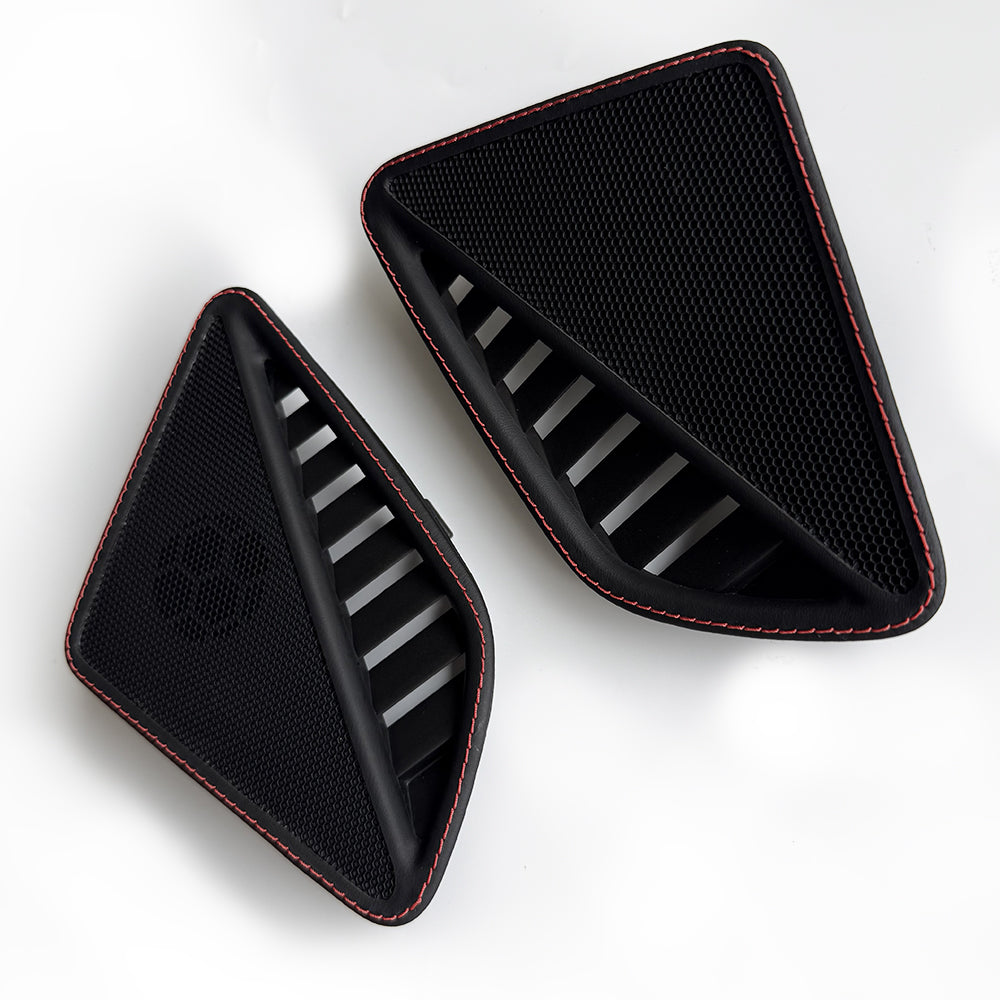Leather Dashboard Side Speaker Covers with Red Stitching for Porsche 911 (Left & Right Set, OEM+ Interior Upgrade)