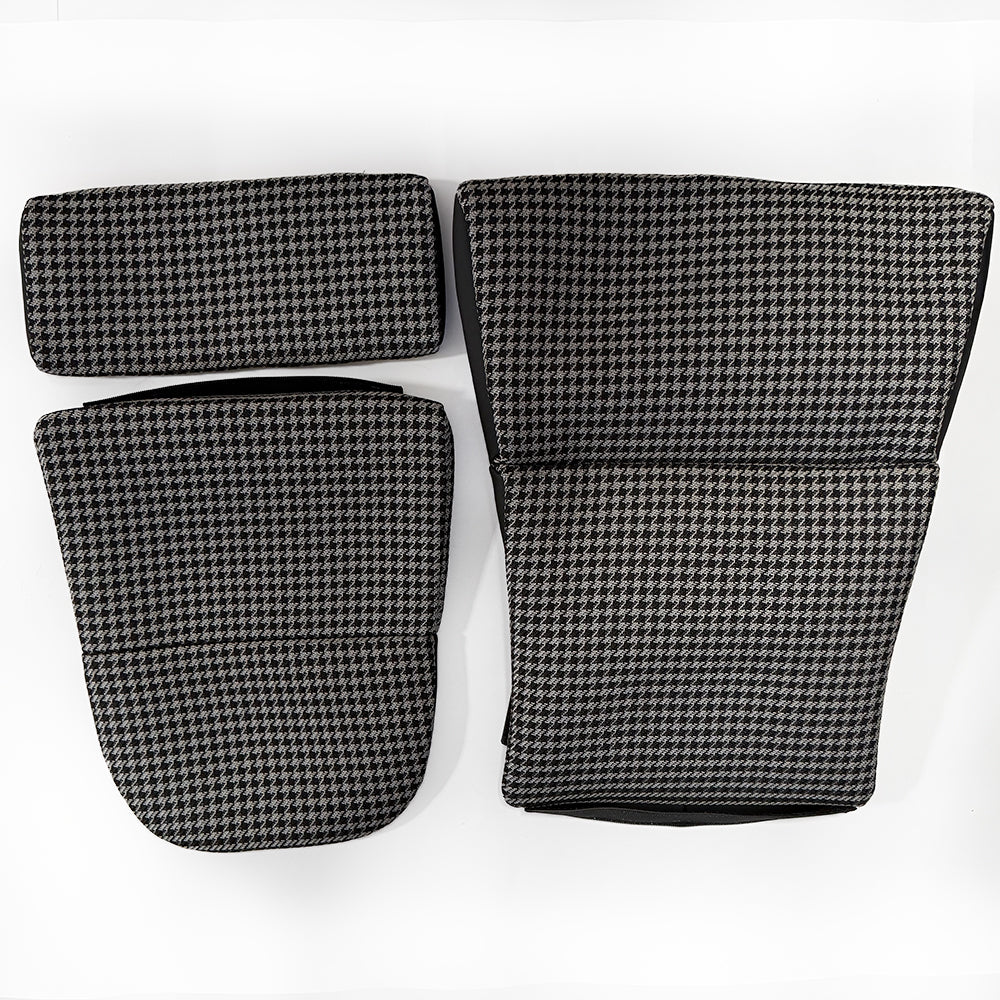 Black Silver Houndstooth Center Seat Insert Cover (NO FOAM) for Porsche Folding Carbon Fiber Bucket Seats | Fit 911 997 991 992 718 981 987 GT3 GT4 GT2RS