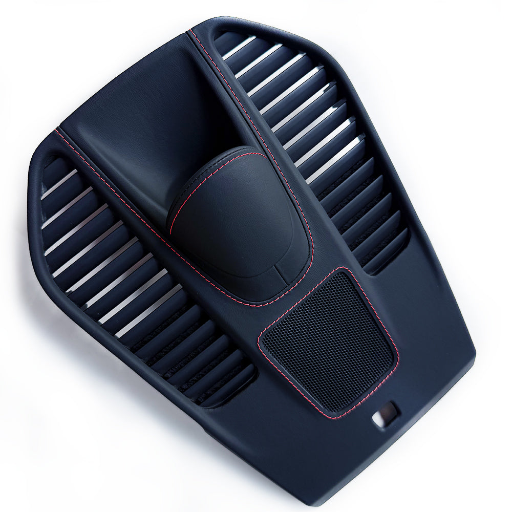 Porsche 911 Leather Chronograph Cover – Black Leather with Red Stitching (OEM Base Stopwatch Cover)