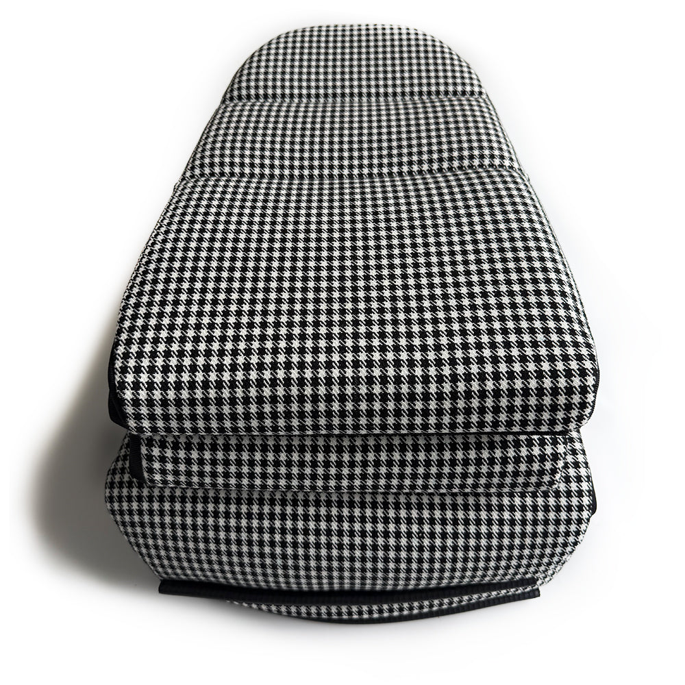Black & White Houndstooth Seat Inserts with Foam Cushioning for Porsche Bucket Seats