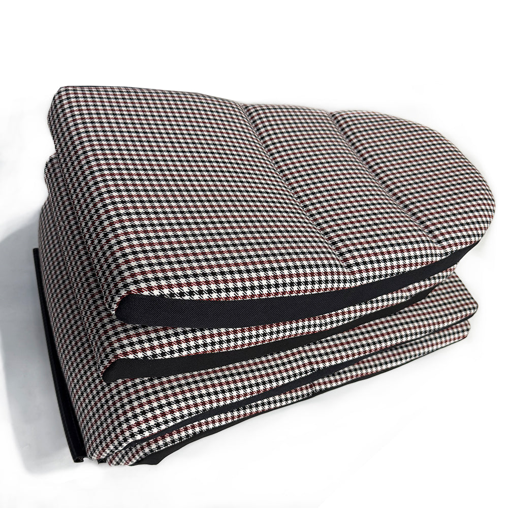 Black & Red Houndstooth Seat Inserts with Foam Cushioning for Porsche Bucket Seats