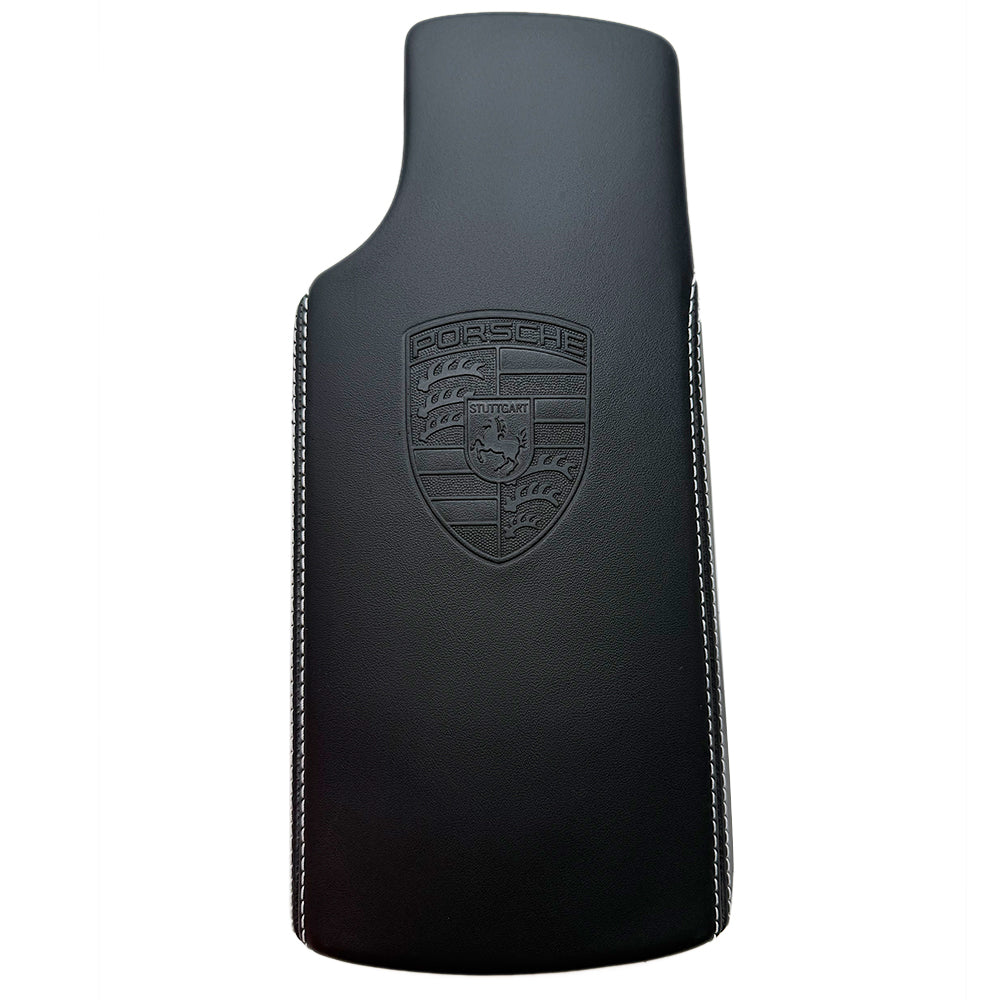Porsche 997 GT2 RS / Turbo S/GT3RS Center Console Lid – Black Leather, GT Silver Stitching