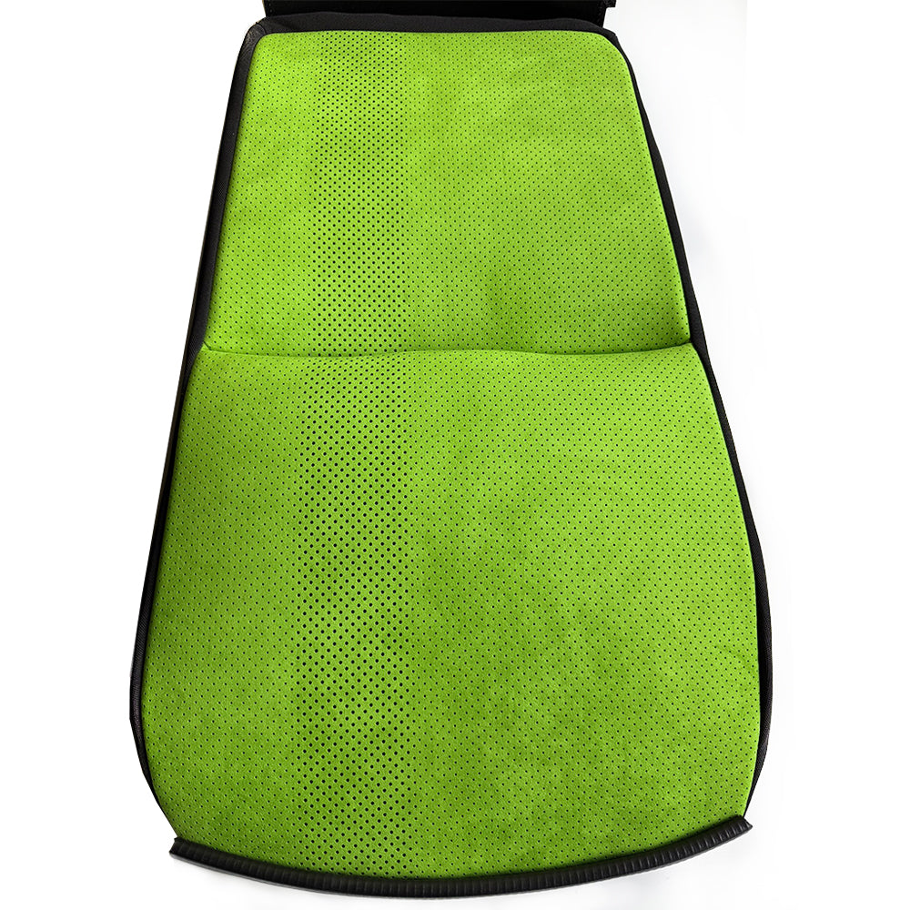 Lizard Green Italian Alcantara Center Seat Inserts with Vertical Perforation Design for Porsche Carbon Fiber Bucket Seats (991 / 992 GT3 RS, 718 GT4 RS, 918)