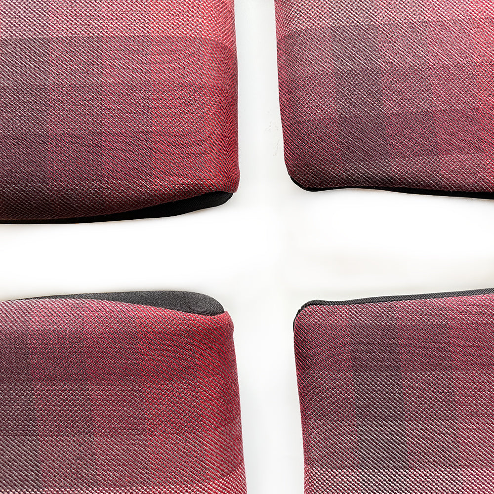 Red Checkered Seat Insert Cushion Set for Porsche Bucket Seats