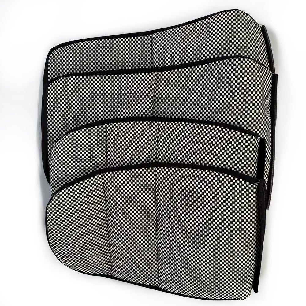 Custom Woven Center Seat Inserts for Porsche Carbon Bucket Seats – Black & White Micro Check Pattern (No Foam)