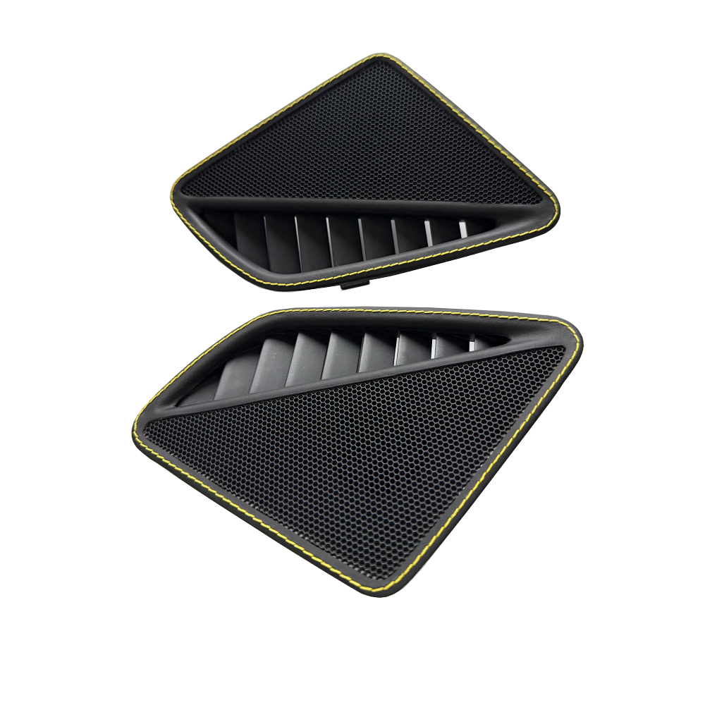 Leather Dashboard Side Speaker Covers with Yellow Stitching for Porsche 911 (Left & Right Set, OEM+ Interior Upgrade)