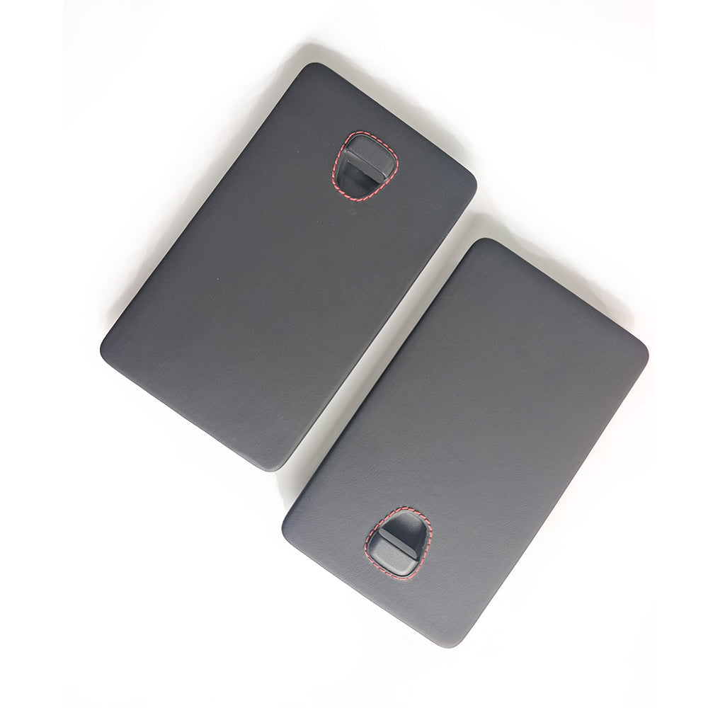Custom Leather Fuse Box Cover for Porsche 911 Black leather with Red stitching