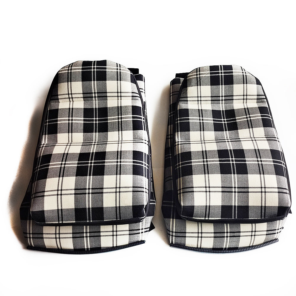 Porsche 911 Bucket Seat Center Inserts（black-white plaid fabric）
