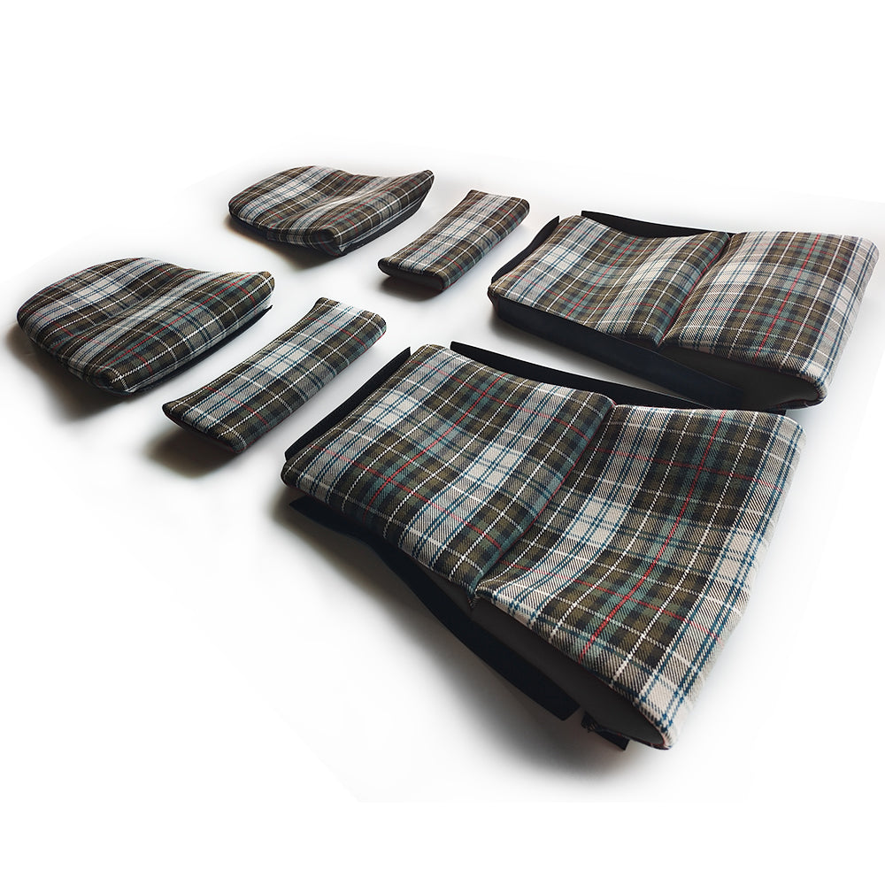 Vintage Tartan Plaid Center Seat Insert Cover (NO FOAM) for Porsche Folding Carbon Fiber Bucket Seats | Fit 911 997 991 992 718 981 987 GT3 GT4 GT2RS