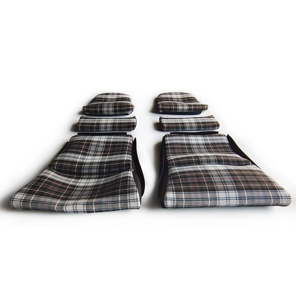 Vintage Tartan Plaid Center Seat Insert Cover (NO FOAM) for Porsche Folding Carbon Fiber Bucket Seats | Fit 911 997 991 992 718 981 987 GT3 GT4 GT2RS