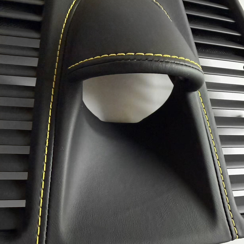 Porsche 911 Leather Chronograph Cover – Black Leather with Yellow Stitching (OEM Base Stopwatch Cover)