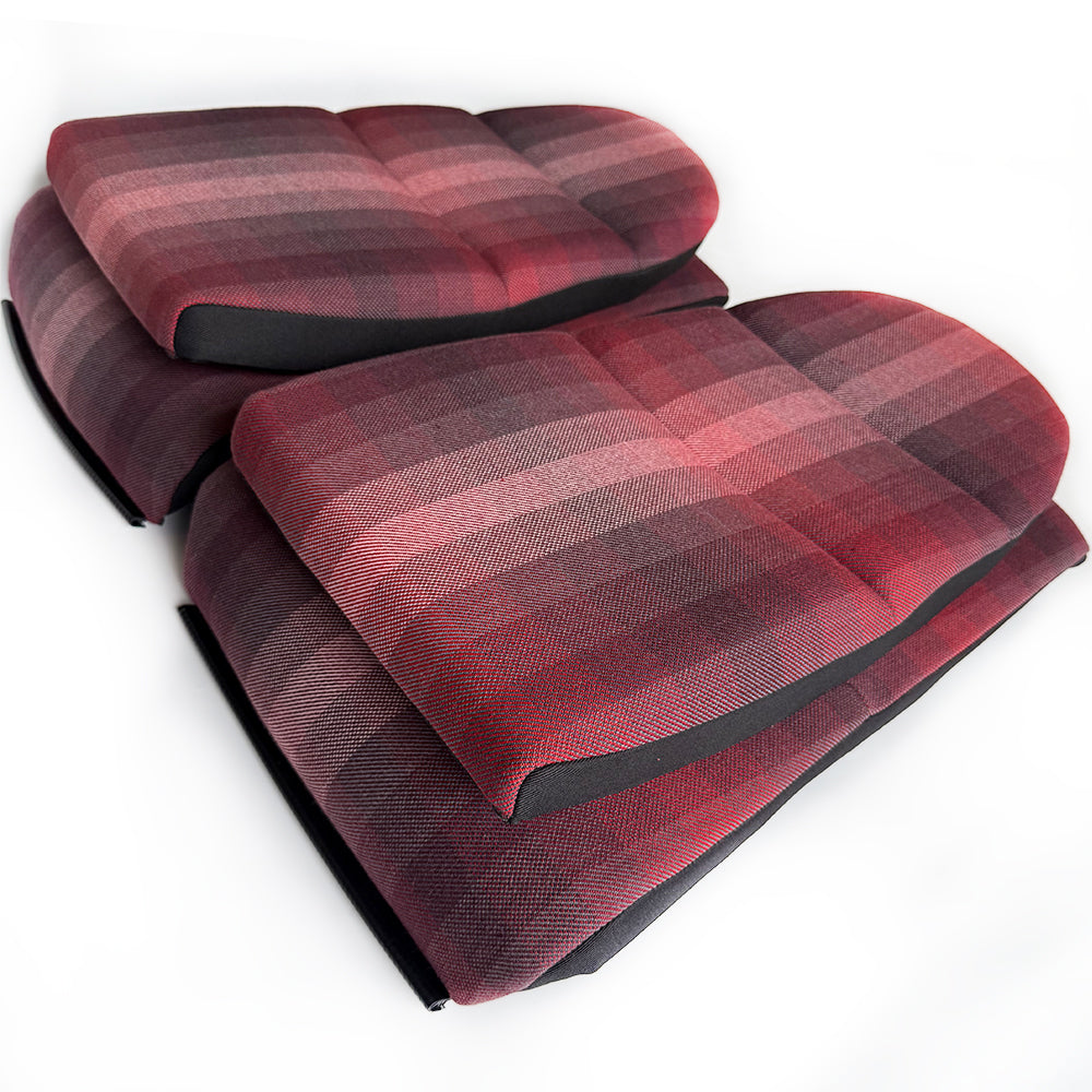 Red Checkered Seat Insert Cushion Set for Porsche Bucket Seats