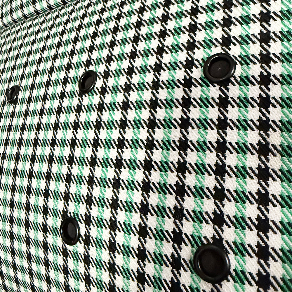 Black & Green Houndstooth Center Seat Inserts for Porsche Carbon Fiber Bucket Seats (991 / 992 GT3 RS, 718 GT4 RS, 918)