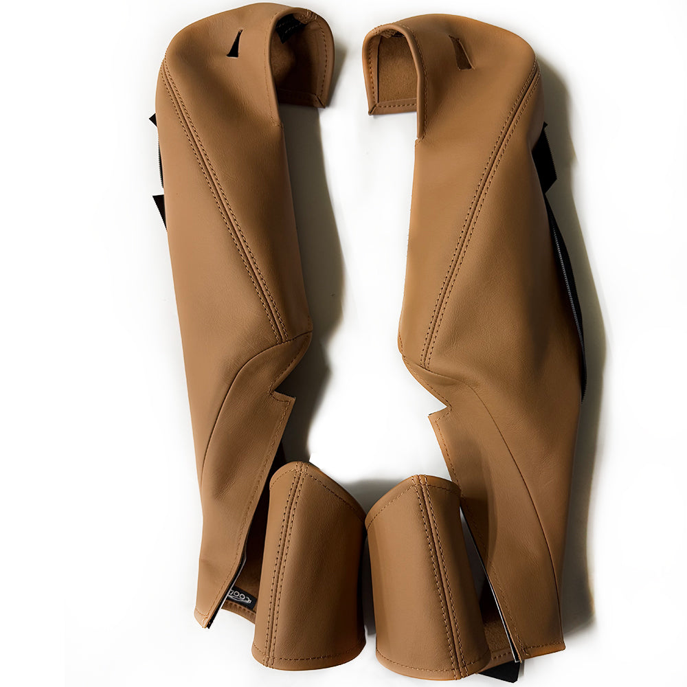 Cognac Leather Side Bolster Protector Set for Porsche Racing Bucket Seats