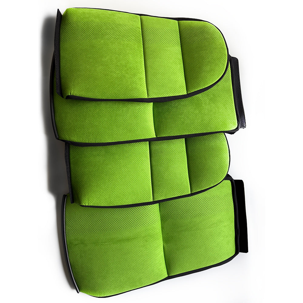 Lizard Green Italian Alcantara Center Seat Inserts with Vertical Perforation Design for Porsche Carbon Fiber Bucket Seats (991 / 992 GT3 RS, 718 GT4 RS, 918)