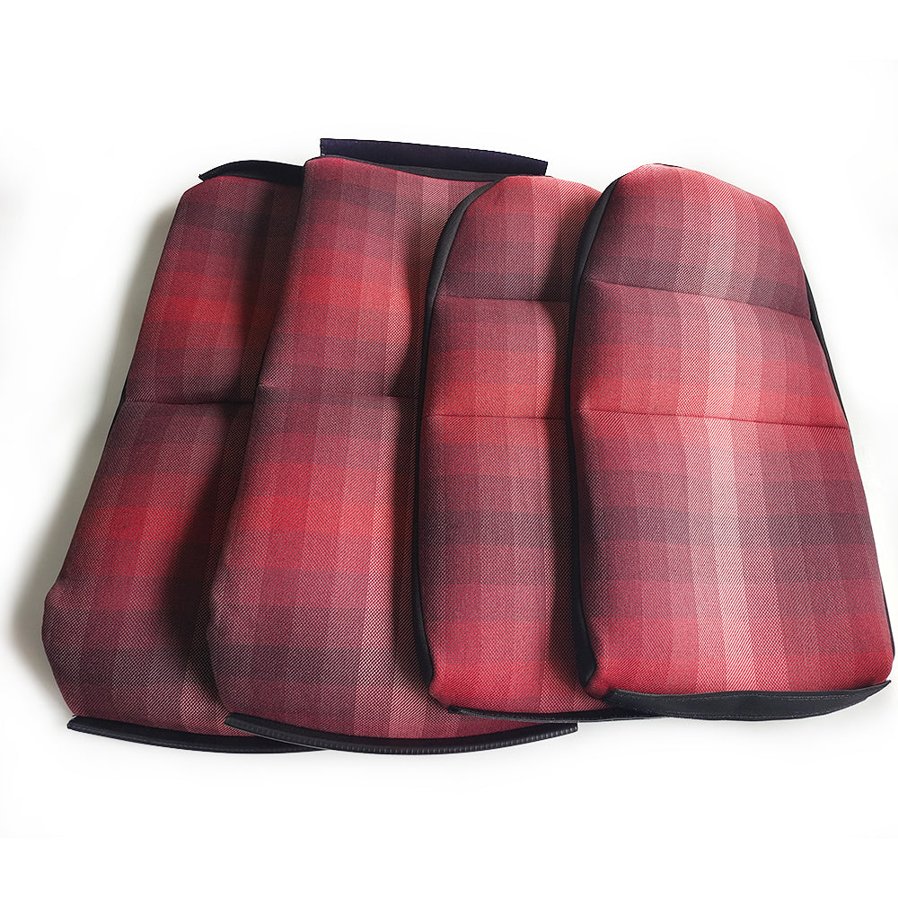 Red Checkered Center Seat Inserts for Porsche Carbon Fiber Bucket Seats (991 / 992 GT3 RS, 718 GT4 RS, 918)