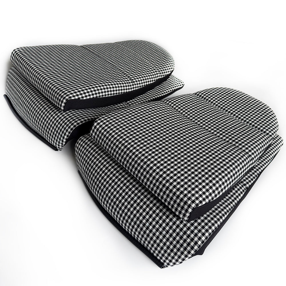 Black & White Houndstooth Seat Inserts with Foam Cushioning for Porsche Bucket Seats