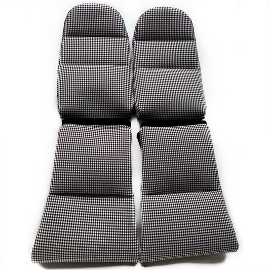 Black & White Houndstooth Center Seat Inserts for Porsche Carbon Fiber Bucket Seats (991 / 992 GT3 RS, 718 GT4 RS, 918)