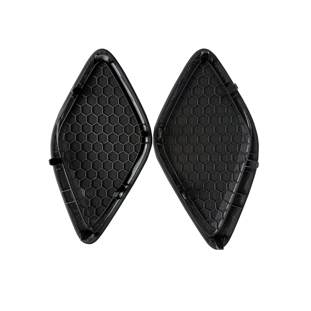 Leather B-Pillar Speaker Covers with Yellow Stitching for Porsche 911 (Interior Trim Upgrade, Left & Right Set)