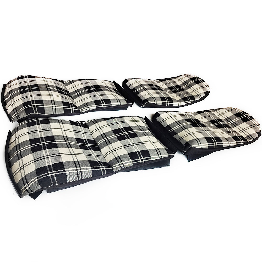 Porsche 911 Bucket Seat Center Inserts（black-white plaid fabric）