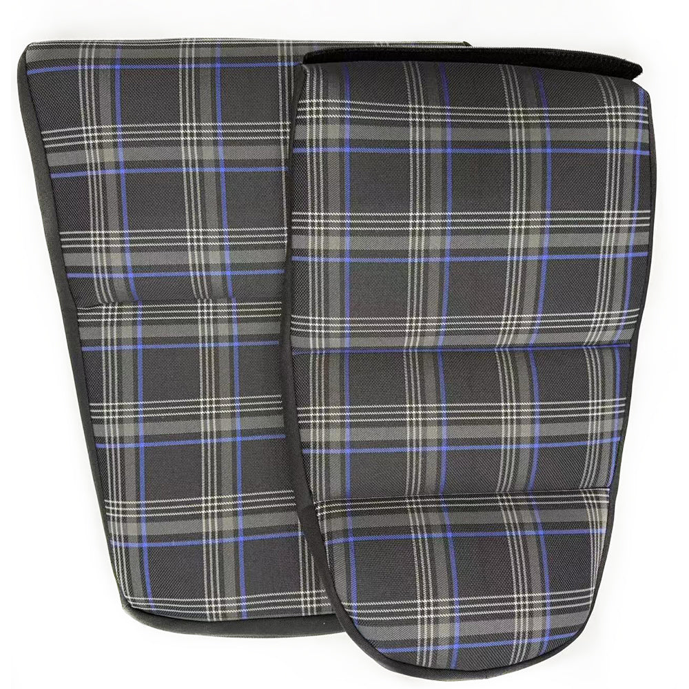 Black & Blue Checkered Center Seat Inserts for Porsche Carbon Fiber Bucket Seats (991 / 992 GT3 RS, 718 GT4 RS, 918)