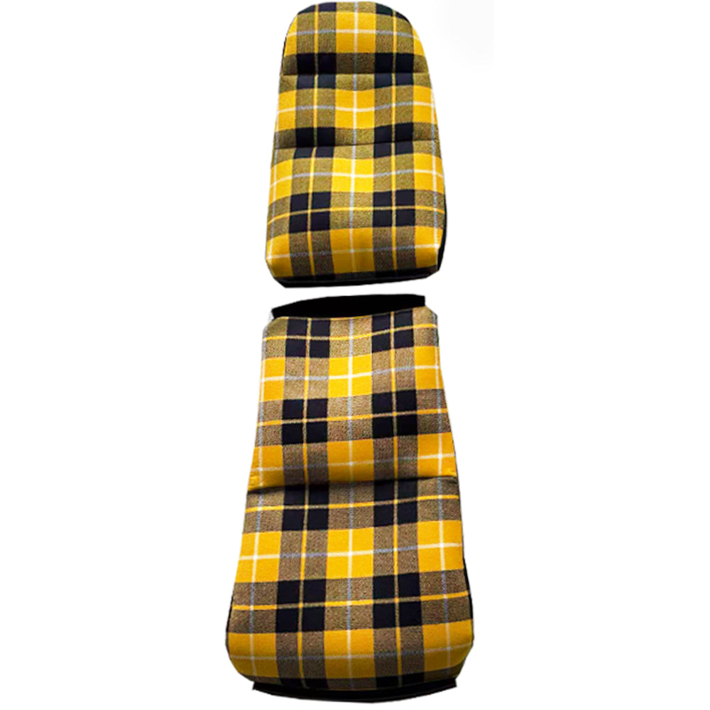 Yellow & Black Plaid Center Seat Inserts for Porsche Carbon Fiber Bucket Seats (991 / 992 GT3 RS, 718 GT4 RS, 918)