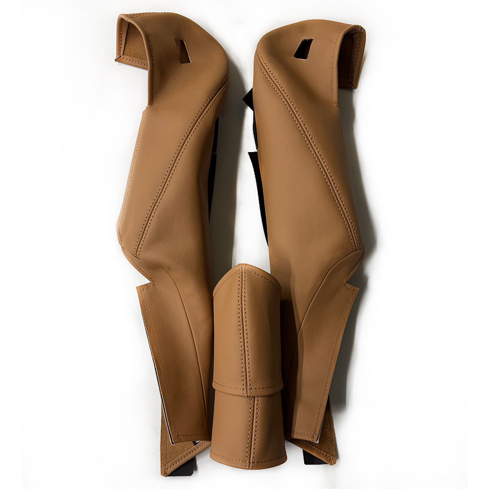 Cognac Leather Side Bolster Protector Set for Porsche Racing Bucket Seats