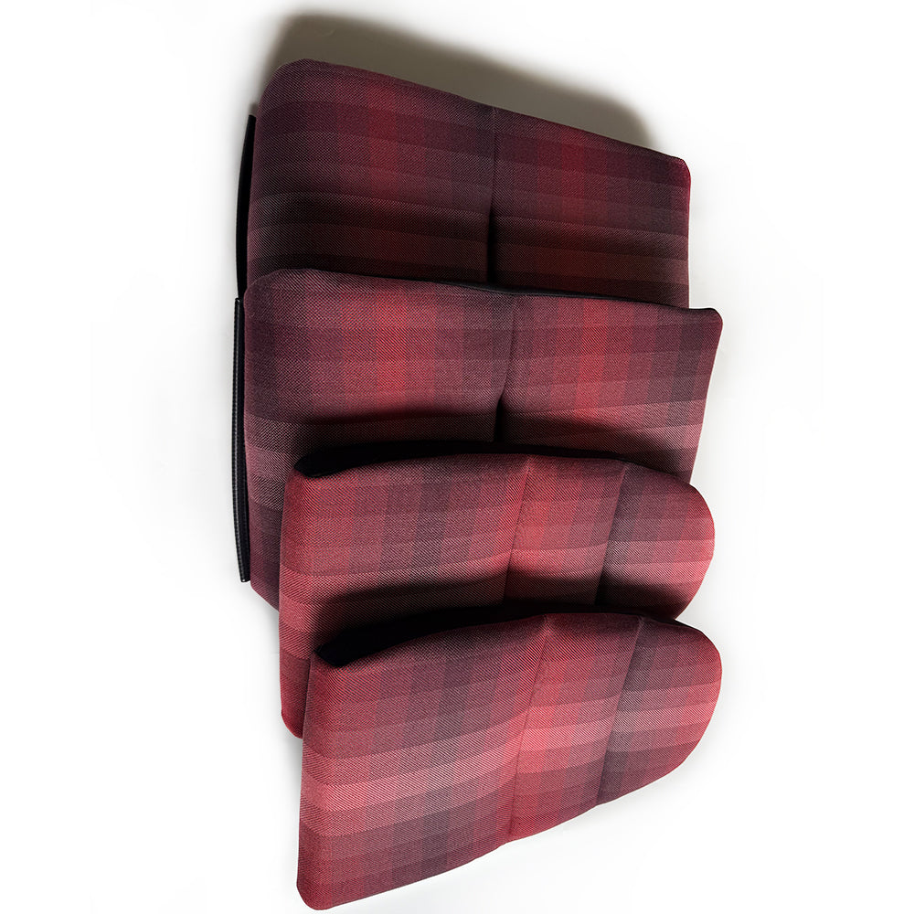 Red Checkered Seat Insert Cushion Set for Porsche Bucket Seats