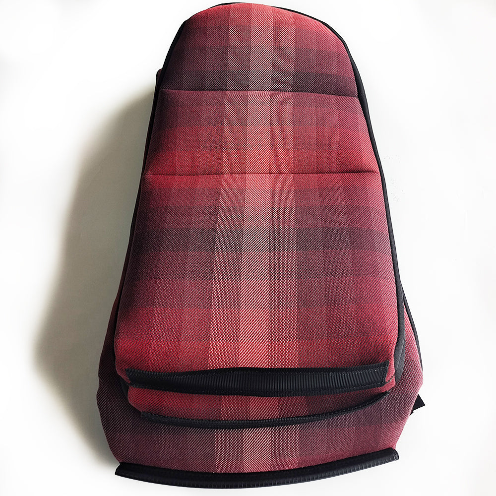 Red Checkered Center Seat Inserts for Porsche Carbon Fiber Bucket Seats (991 / 992 GT3 RS, 718 GT4 RS, 918)