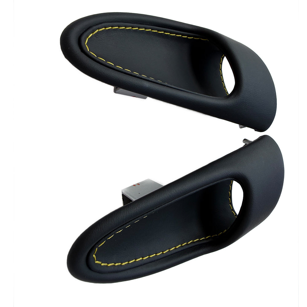 Porsche 997 (2005–2011) Leather Door Handle Set – Black Leather / Yellow Stitching | Carrera Turbo GT3 RS GTS Exclusive