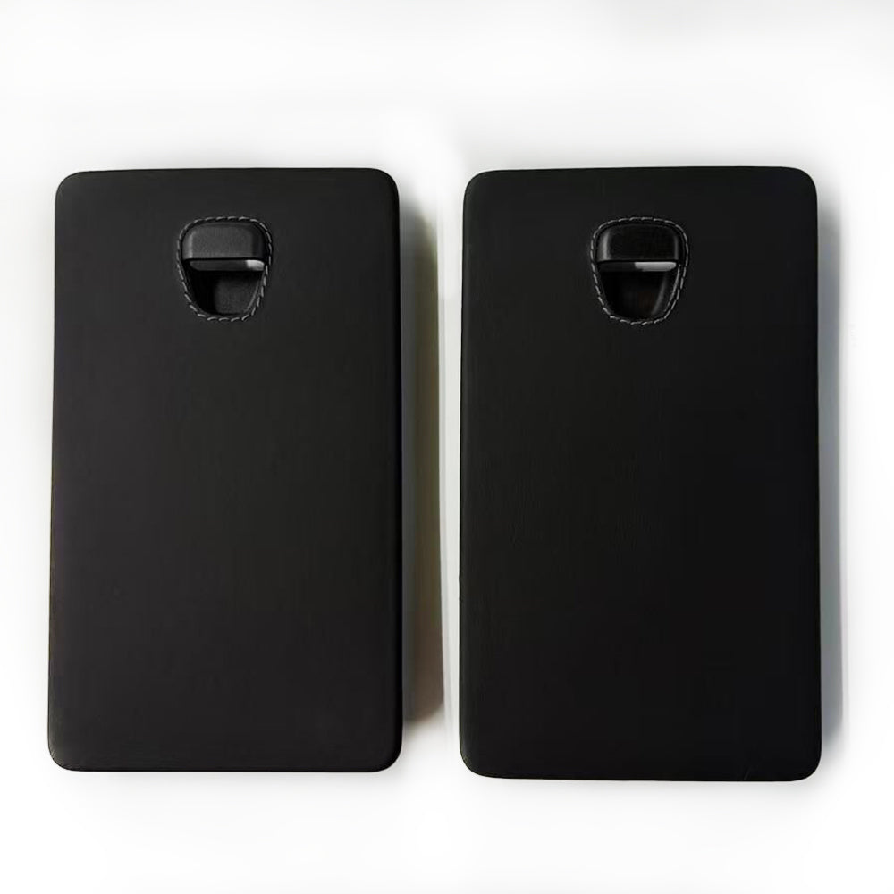 Custom Leather Fuse Box Cover for Porsche 911 Black leather with Dark Grey stitching