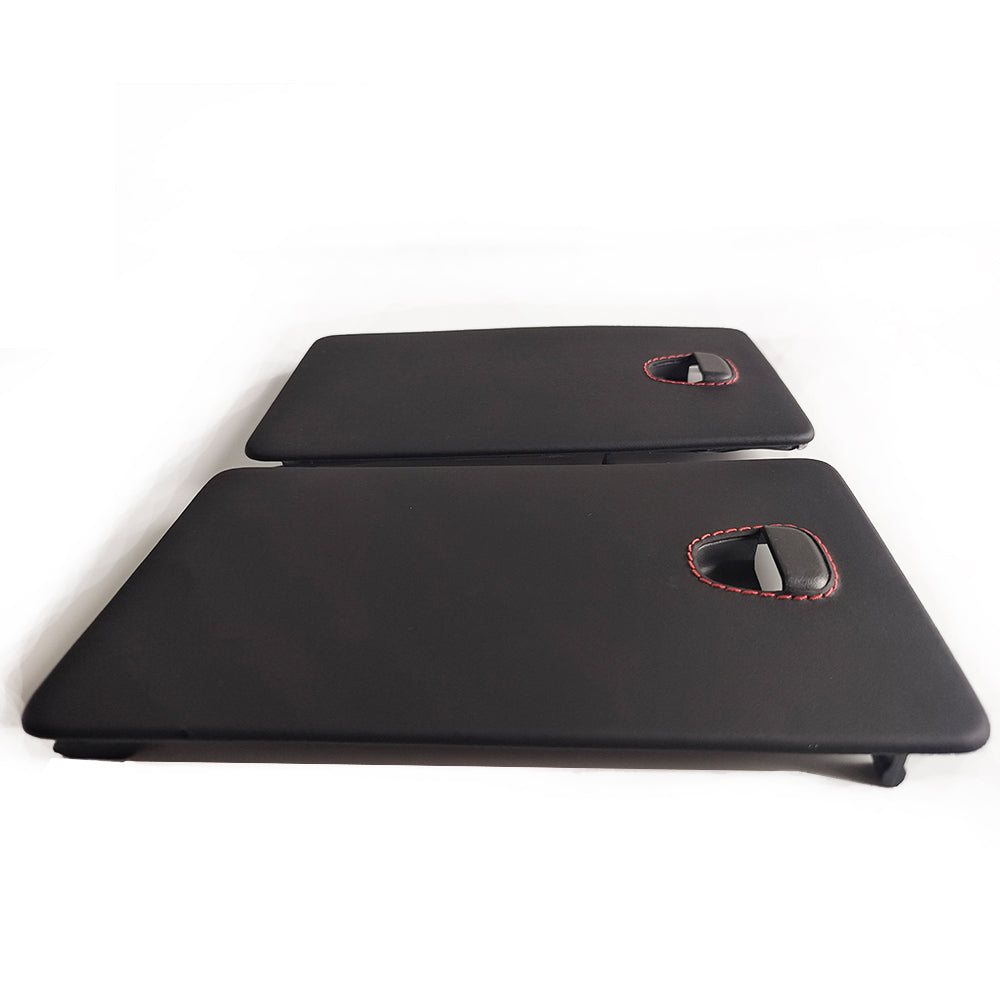 Custom Leather Fuse Box Cover for Porsche 911 Black leather with Red stitching