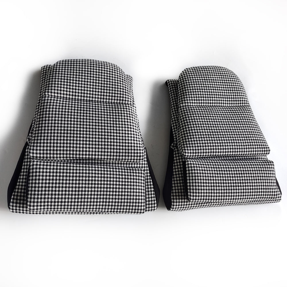 Black & White Houndstooth Center Seat Insert Cover (NO FOAM) for Porsche Folding Carbon Fiber Bucket Seats | Fit 911 997 991 992 718 981 987 GT3 GT4 GT2RS