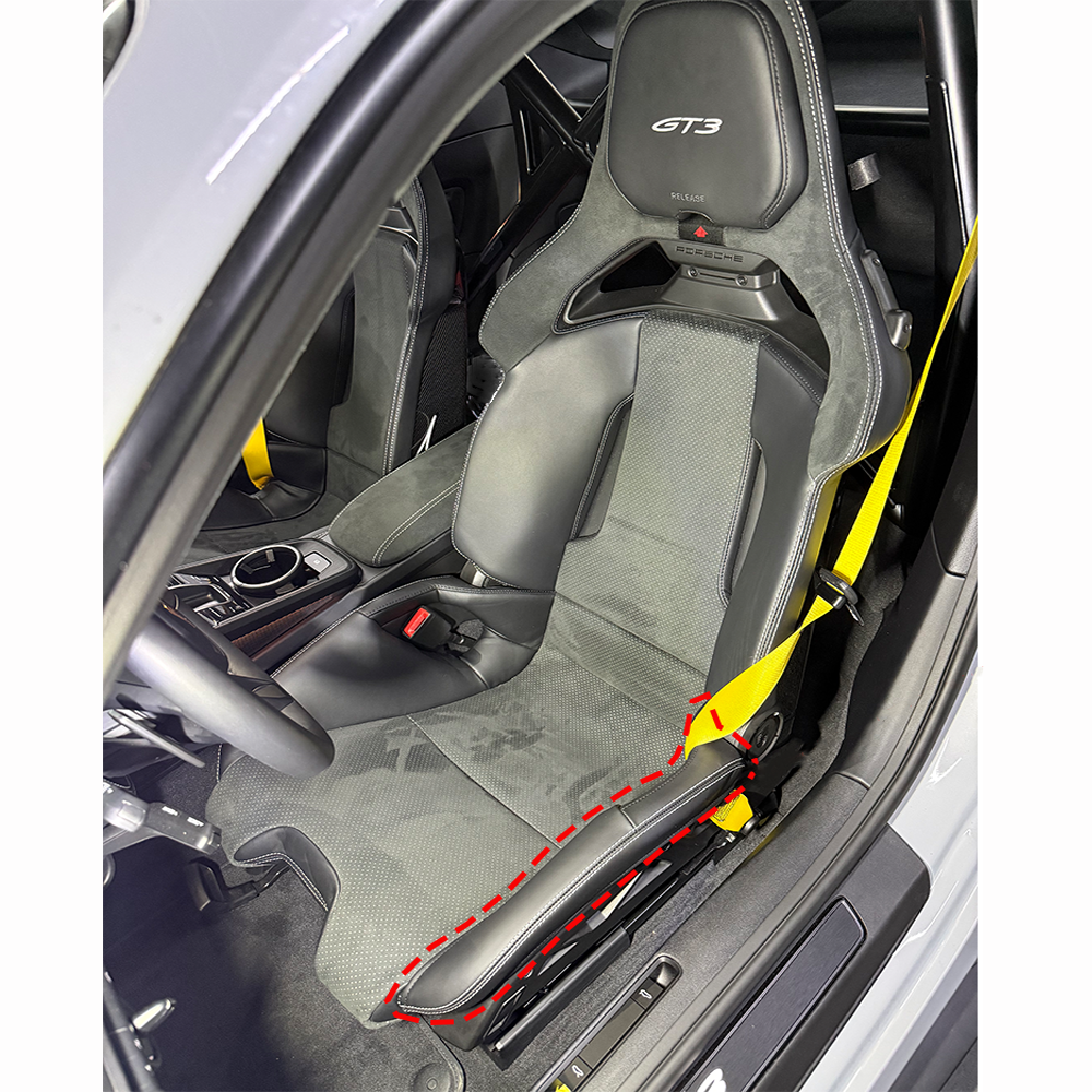 Side bolster protector set for Porsche 911/992.2 bucket seats——Yellow stitching