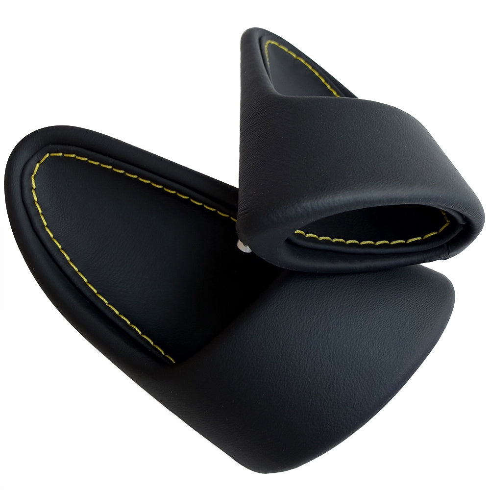 Porsche 997 (2005–2011) Leather Door Handle Set – Black Leather / Yellow Stitching | Carrera Turbo GT3 RS GTS Exclusive