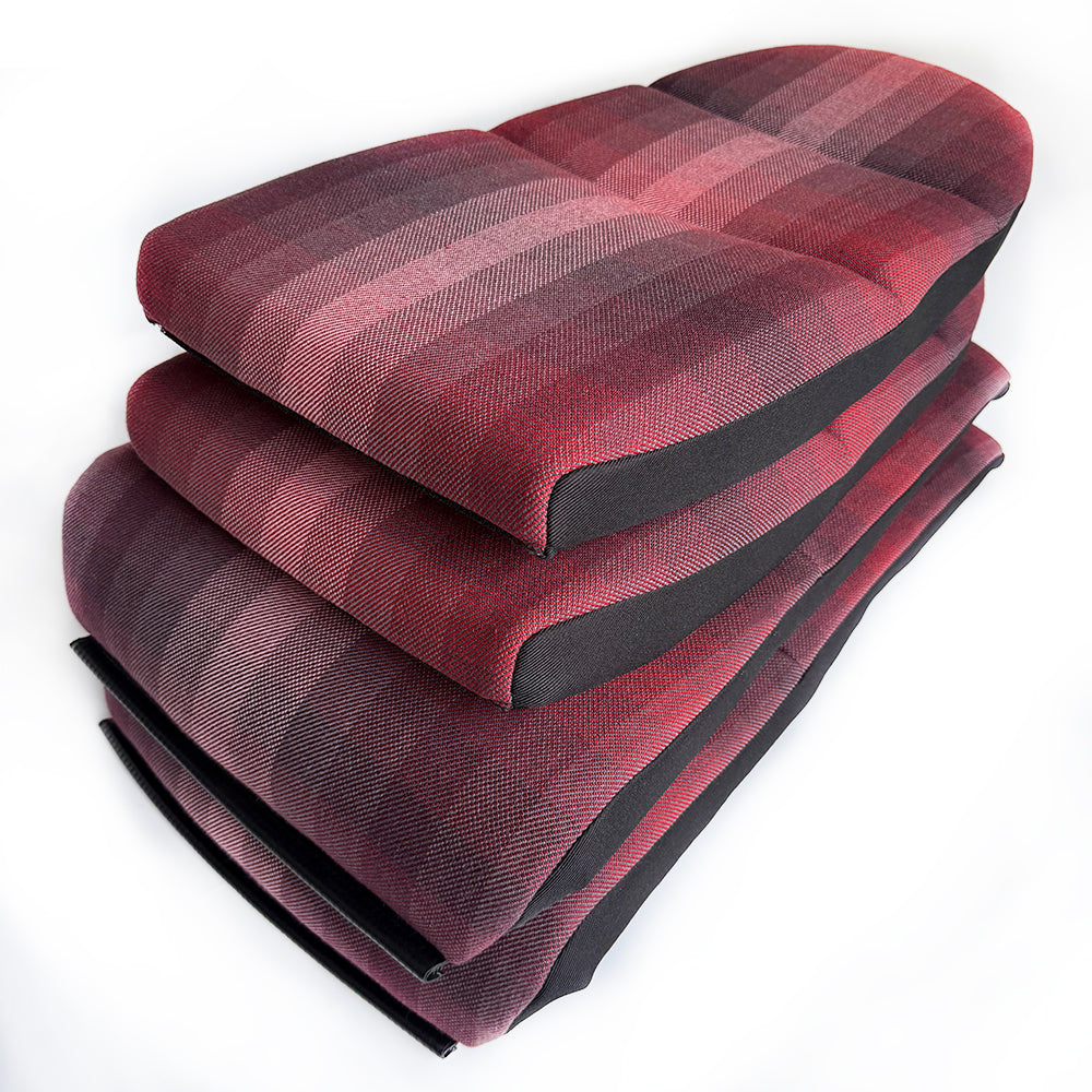 Red Checkered Seat Insert Cushion Set for Porsche Bucket Seats